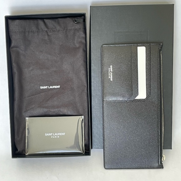 Saint laurent Pebble Grain Leather Zip Wallet - Picture 10 of 11